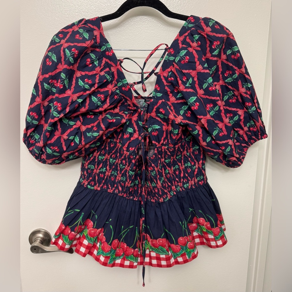 NWOT Damson Madder Allegra Puff Sleeve Blouse | Statement Top - Picture 4 of 5